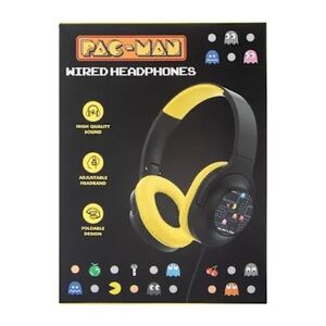 Pac-Man Wired Over-Ear Headphones - Black and Yellow